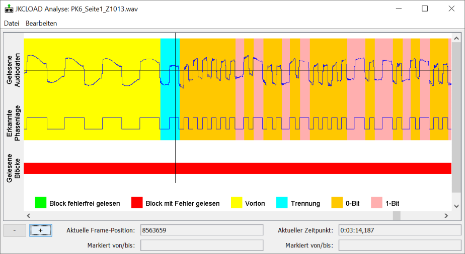 Screenshot vom JKCLOAD-Analysefenster